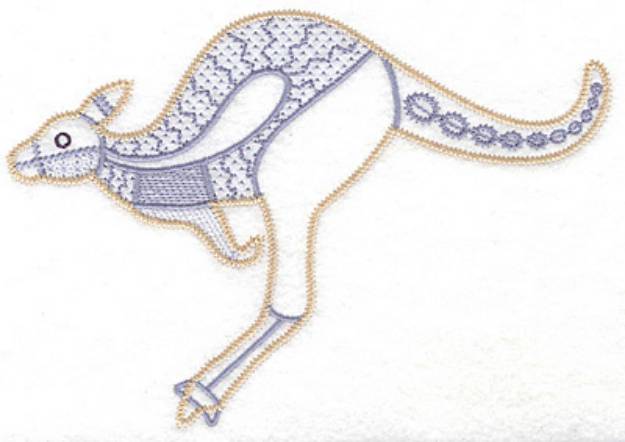Picture of Artistic Kangaroo Machine Embroidery Design