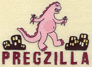 Picture of Pregzilla Machine Embroidery Design