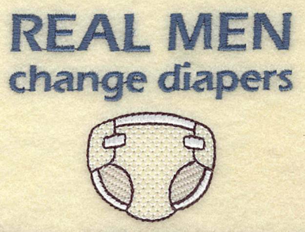 Picture of Men Change Diapers Machine Embroidery Design