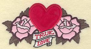 Picture of Heart and Roses Applique Machine Embroidery Design