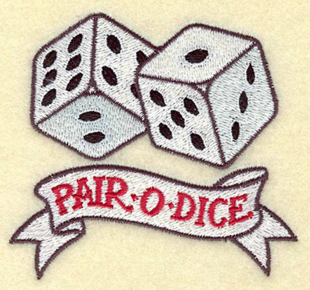Picture of Pair O Dice Machine Embroidery Design