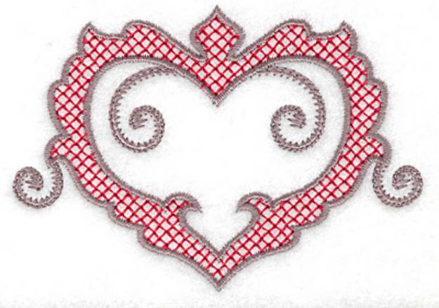 Picture of Embellished Heart Machine Embroidery Design