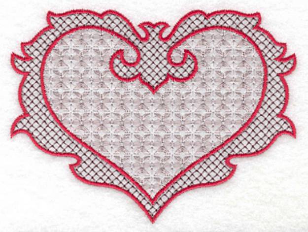 Picture of Heart with Motif Machine Embroidery Design
