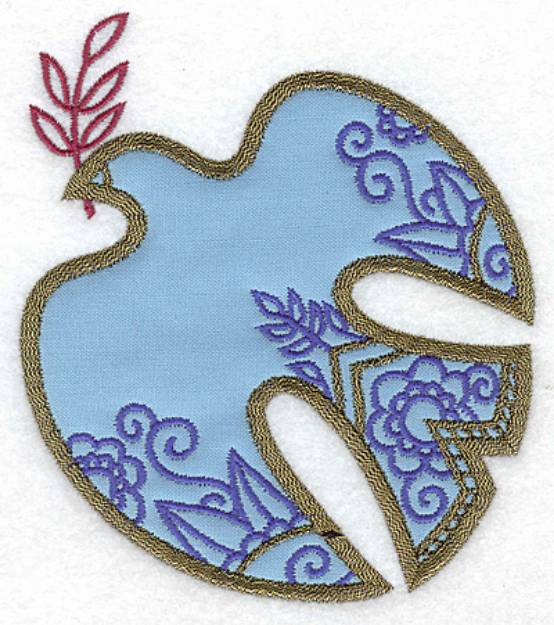 Picture of Dove Of Peace Applique Machine Embroidery Design