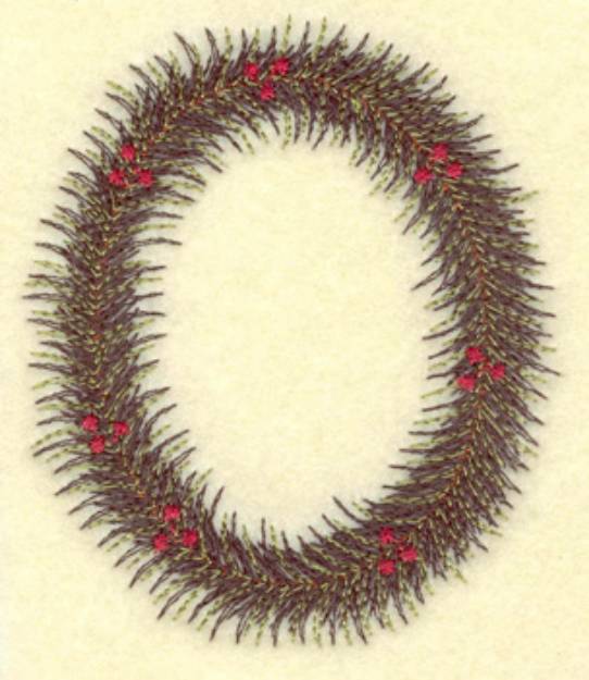 Picture of Oval Christmas Wreath Machine Embroidery Design
