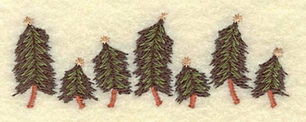 Picture of Christmas Tree Row Machine Embroidery Design