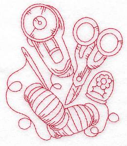 Picture of Quilt Tools Redwork Machine Embroidery Design