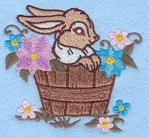 Picture of Bunny In Flower Barrel Machine Embroidery Design