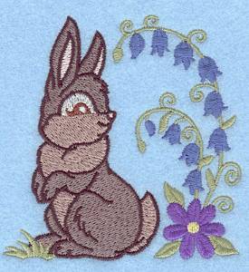 Picture of Bunny And Bluebells Machine Embroidery Design