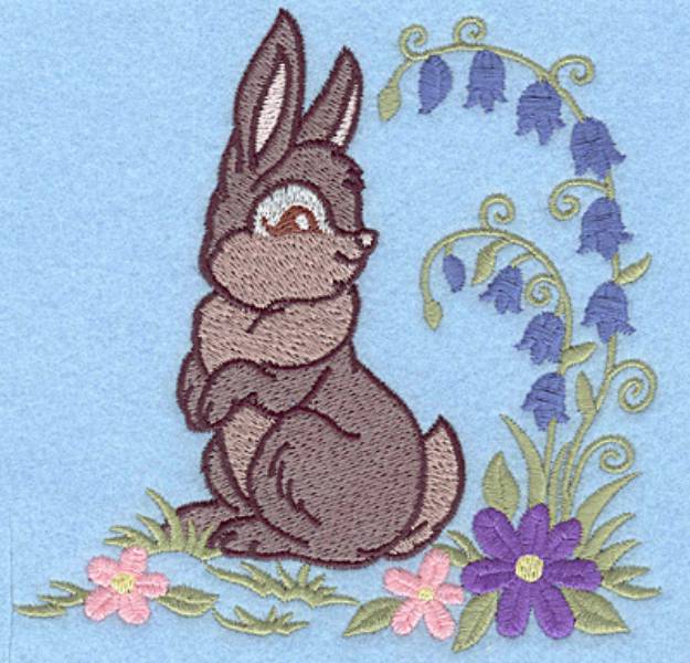 Picture of Bunny And Bluebells Machine Embroidery Design