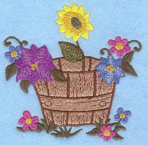 Picture of Barrel Of Flowers Machine Embroidery Design