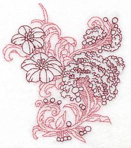 Picture of Blooms Redwork Machine Embroidery Design