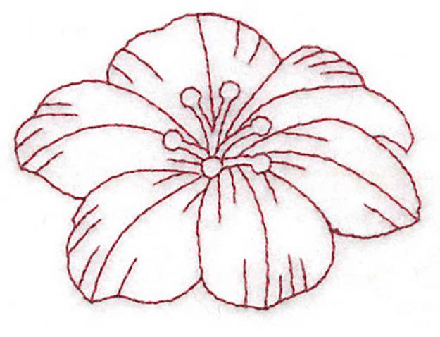 Picture of Floral Bloom Redwork Machine Embroidery Design