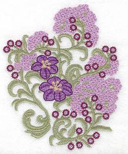 Picture of Blooms in Purple Machine Embroidery Design