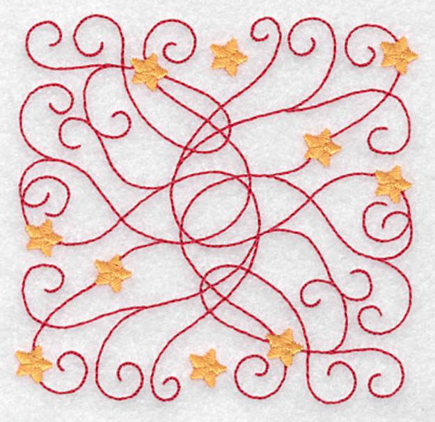 Picture of Swirls And Stars Machine Embroidery Design