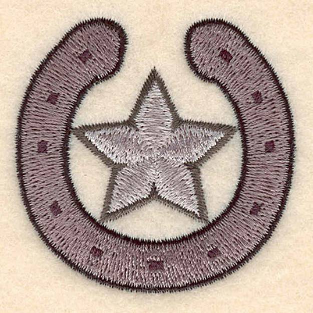 Picture of Horseshoe And Star Machine Embroidery Design