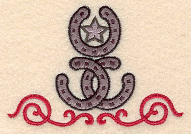 Picture of Horseshoes Crest Machine Embroidery Design