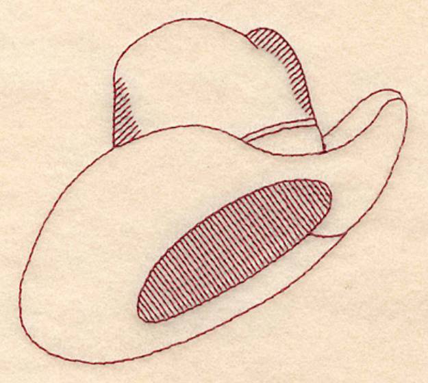 Picture of Redwork Cowboy Hat Machine Embroidery Design