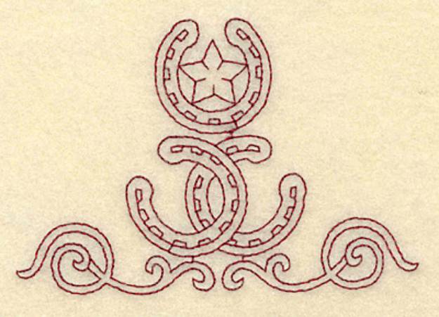Picture of Redwork Horseshoe Machine Embroidery Design