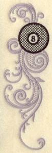 Picture of Eight Ball & Swirl Machine Embroidery Design