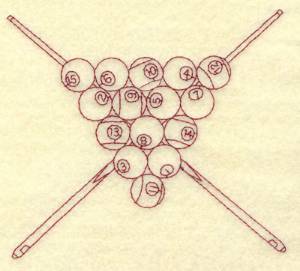 Picture of Pool Cues And Balls Machine Embroidery Design