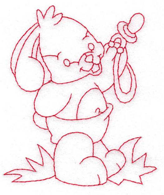 Picture of Bunny Sharing Pacifier Machine Embroidery Design