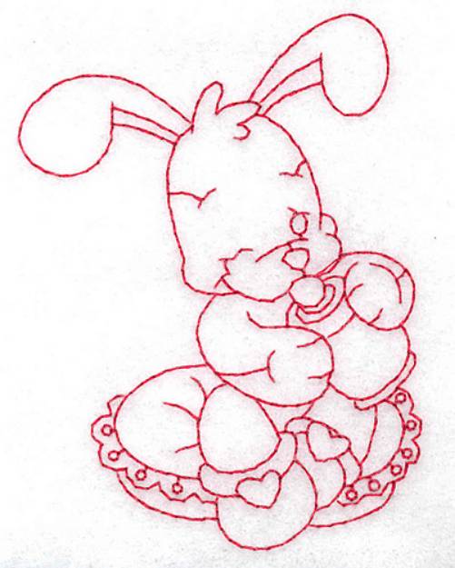 Picture of Bunny with Bottle Machine Embroidery Design