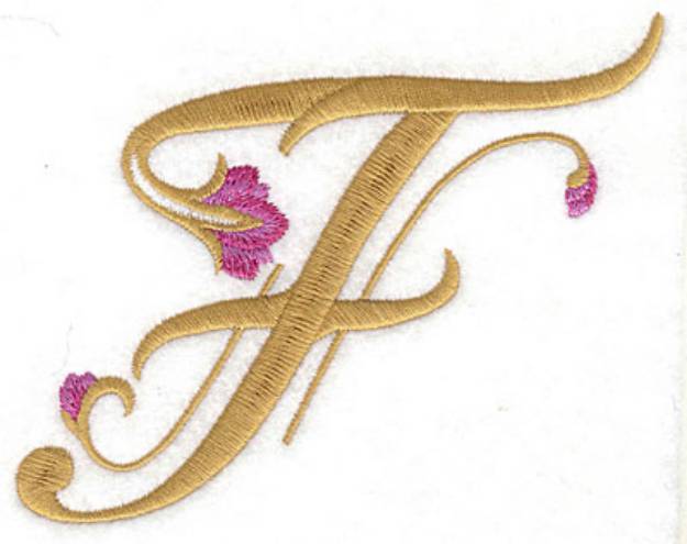 Picture of F Floral Machine Embroidery Design
