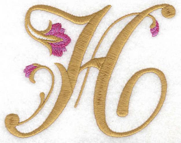 Picture of H Floral Machine Embroidery Design