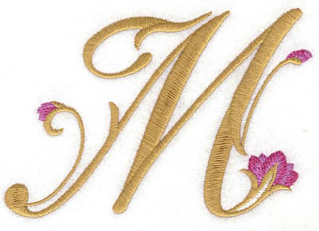 Picture of M Floral Machine Embroidery Design