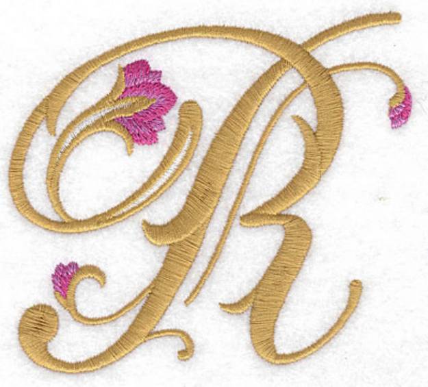 Picture of R Floral Machine Embroidery Design