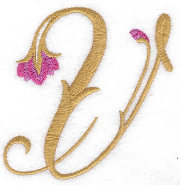 Picture of V Floral Machine Embroidery Design