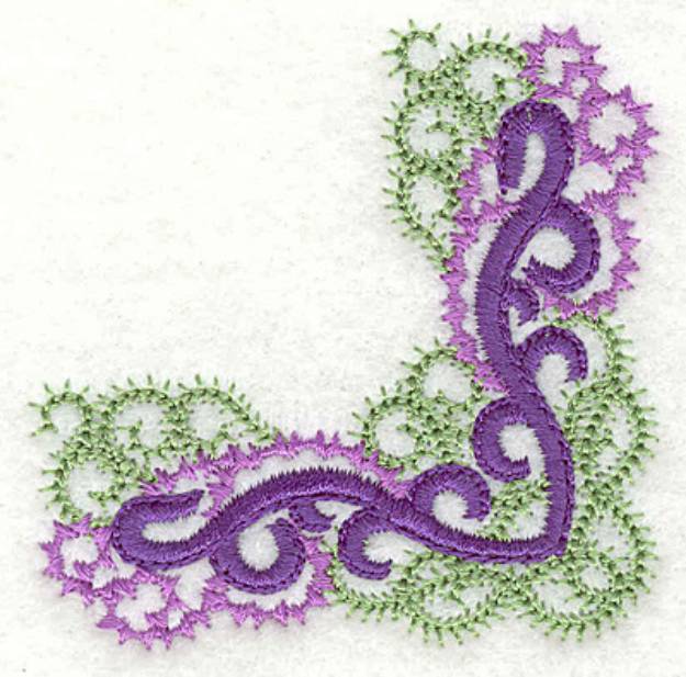 Picture of Curly Swirls Corner Machine Embroidery Design