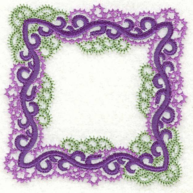 Picture of Curly Swirls Frame Machine Embroidery Design