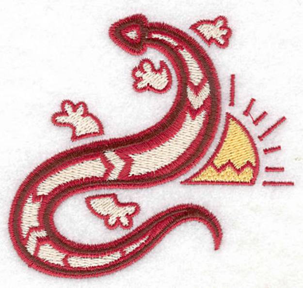 Picture of Gecko With Sun Machine Embroidery Design
