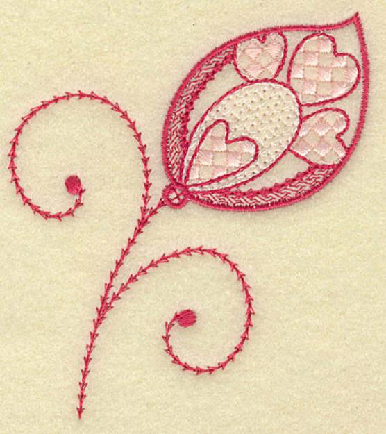 Picture of Leaf Hearts And Swirls Machine Embroidery Design