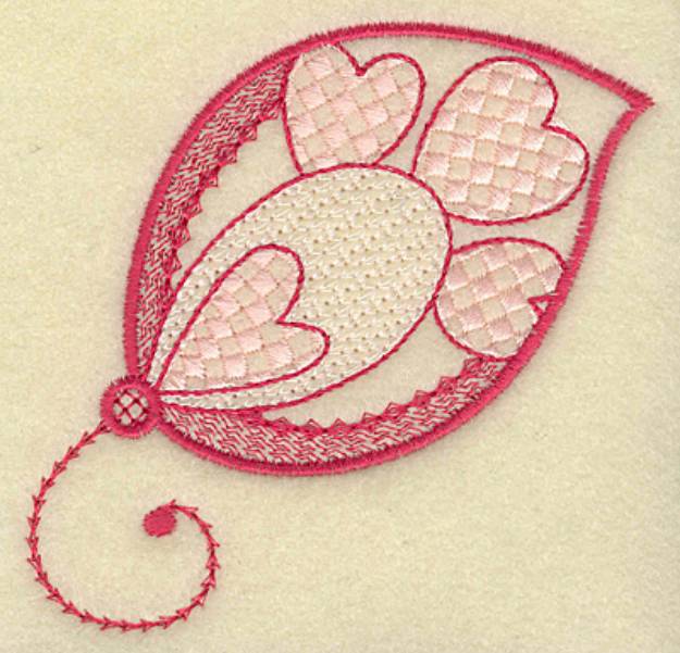 Picture of Leaf And Hearts Machine Embroidery Design