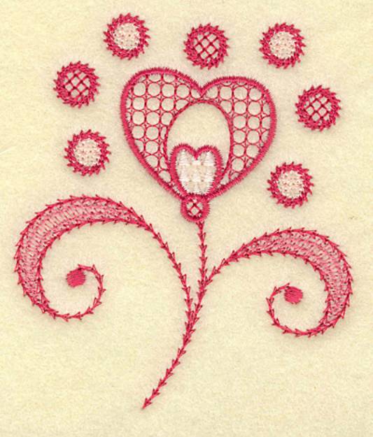 Picture of Floral Hearts And Swirls Machine Embroidery Design