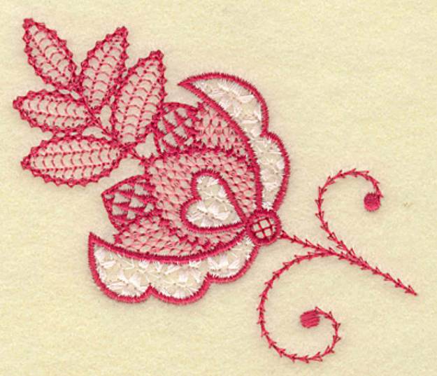 Picture of Floral Hearts & Leaves Machine Embroidery Design