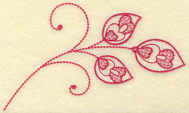 Picture of Hearts And Leaves Machine Embroidery Design