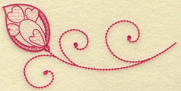 Picture of Hearts Leaf & Swirls Machine Embroidery Design