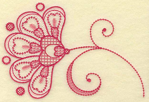 Picture of Floral Hearts & Swirls Machine Embroidery Design