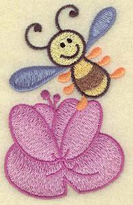 Picture of Bee With Water Lily Machine Embroidery Design