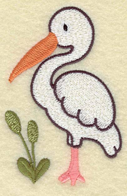 Picture of Egret & Bull Rushes Machine Embroidery Design