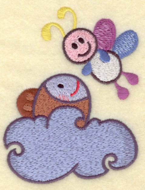 Picture of Fish in Water & Bee Machine Embroidery Design
