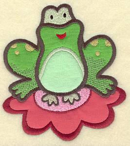 Picture of Frog & Lily Pad Applique Machine Embroidery Design