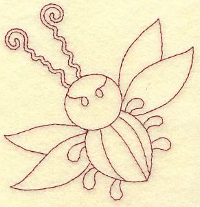 Picture of Insect Redwork Machine Embroidery Design