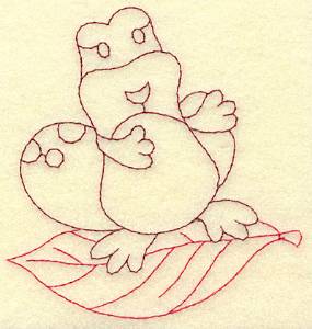 Picture of Frog Redwork Machine Embroidery Design