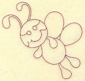 Picture of Bee Redwork Machine Embroidery Design