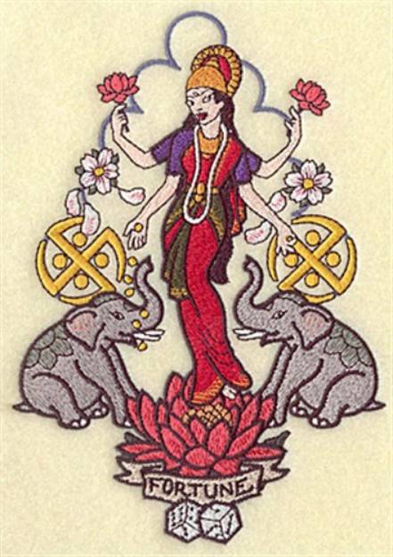 Picture of Lakshmi Goddess Machine Embroidery Design